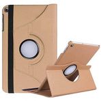 HTstore Galaxy Uyumlu Tab A7 10.4 T500 (2020) 360 Derece Dönebilen Akıllı Kapaklı Standlı Kılıf (Gold)
