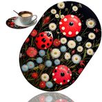 HTTYYTRYT Mouse Pad, Bilgisayar Mouse Pad, Taşınabilir Ofis Kaymaz Kauçuk Tabanlı Kablosuz Mouse Pad, Dizüstü Bilgisayar, Oyunlar, Ofis ve Ev, Yedi Yıldızlı Uğur Böceği