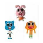 Htun 3 Adet Gumball Karikatür Figürü Güzel Yumuşak Bebek Kız Peluş Oyuncak (Yurt Dışından) - Renkli
