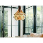 Hü Ma Tasarım ve Aksesuar Çınar Yağrağı Modern Tasarım Globe Küre Ahşap Mdf 3D Lazer Kesim Rustik Salon Avize - Akça
