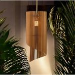 Hü Ma Tasarım ve Aksesuar Çizgi Modern Tasarım Doğal Ahşap Mdf Lazer Kesim Rustik Salon Avize - Ceviz