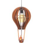 Hü Ma Tasarım ve Aksesuar Kapadokya Çocuk Genç Odası Için Ahşap Mdf 3D Puzzle Uçan Balon Avize- Biblo Ampul Dahil Değildir - Ceviz
