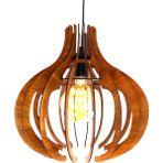 Hü Ma Tasarım ve Aksesuar Küre Modern Tasarım Doğal Ahşap Mdf 3D Lazer Kesim Rustik Salon Avize - Ceviz