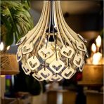 Hü Ma Tasarım ve Aksesuar Salon Ofis Cafe Circle Küre Doğal Ahşap Mdf 3D Lazer Kesim Rustik Salon Avize Modern Aydınlatma