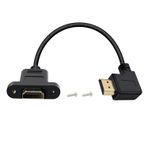 HuaLiSiJi 90 derece HDMI uzatma kablosu, panel montajlı, 4K 60 Hz HDMI kablo fişi, dişi yüksek hızlı HDMI uzatma kablosu, bilgisayar, Blu Ray Player, TV, Xbox360 için (sol açılı, 0,5 m)