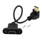 HuaLiSiJi HDMI Panel Montaj Uzatma Kablosu 4K 60Hz Yüksek Hızlı 90 Derece HDMI Kablosu Erkekten Dişiye Blu Ray Oyuncular, HDTV, Xbox360, 3D TV (Yukarı Bükülme, 1 ft)