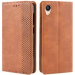 HualuBro ZenFone Live L1 için Kılıf, Premium PU Deri Cüzdan Kılıf [Stand Fonksiyonu] [Kart Yuvaları] ASUS ZenFone Live L1 ZA550KL G552KL için Deri Cüzdan Telefon Kılıfı (Kahverengi)