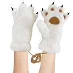 Huamengyuan Eldiven pelüş kadın peluş parmaksız kedi pençesi eldivenleri kış eldivenleri pelüş parmak eldivenleri cadılar bayramı Noel koşu Cosplay kostüm kış sıcak eldiven eldivenler eldivenler,