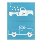 Huamengyuan Serigrafi şablonları, kendin yap, kendinden yapışkanlı, tekrar kullanılabilir, aile teması, ağ transfer şablonu, ev dekorasyonu, el işi, tişört, mobilya, duvar, tebeşir tahtası, mavi, L35