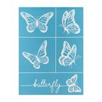 Huamengyuan Serigrafi şablonları, kendin yap, kendinden yapışkanlı, tekrar kullanılabilir, aile teması, ağ transfer şablonu, ev dekorasyonu, el işi, tişört, mobilya, duvar, tebeşir tahtası, mavi, L36