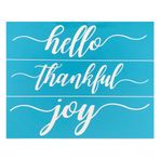 Huamengyuan Serigrafi şablonları, kendin yap, kendinden yapışkanlı, tekrar kullanılabilir, aile teması, ağ transfer şablonu, ev dekorasyonu, el işi, tişört, mobilya, duvar, tebeşir tahtası, mavi, L48