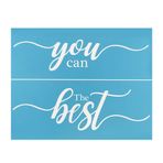 Huamengyuan Serigrafi şablonları, kendin yap, kendinden yapışkanlı, tekrar kullanılabilir, aile teması, ağ transfer şablonu, ev dekorasyonu, el işi, tişört, mobilya, duvar, tebeşir tahtası, mavi, L53