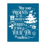 Huamengyuan Serigrafi şablonları, kendin yap, kendinden yapışkanlı, tekrar kullanılabilir, aile teması, ağ transfer şablonu, ev dekorasyonu, el işi, tişört, mobilya, duvar, tebeşir tahtası, mavi, L6