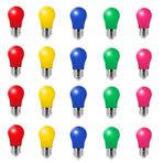 HUAMu 20'li paket renkli 3 W LED ampul e27 aydınlatma ampulü, renkli ampuller, düğün, cadılar bayramı, Noel, parti, bar için, karışık renkler, kırmızı, sarı, mavi, yeşil, pembe