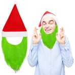 HUARYEN Grinch Noel şapkası Noel Baba şapkası pelüş Noel Baba şapkası SantaChristmas kostüm aksesuarı, yetişkinler için parti aksesuarları