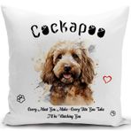HUASHUZI Cockapoo Severler için Yastık Kılıfı Cockapoo Hediyeleri Süs Cockapoo Kadınlar için Hediyeler Köpek Süslemeleri Kırlent Kılıfı Dekor Ev Oturma Odası Kanepe Kanepe 18 inç x 18 inç (45 x 45 cm)