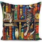 HUASHUZI Yastık kılıfı 40 x 40 cm kediler kedi severler için hediyeler kadınlar kitap okuma yastığı koltuk yastığı dekorasyon yastık kılıfları dekoratif yastık kılıfı kanepe yastığı yastık kılıfı kanepe yatak