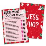 Huastatewolf Baby Shower Oyun Kartları, Guess Who Dad or Mom Oyunu, Cinsiyet Nötr Erkek veya Kız Çocuklar İçin Noel Partisi Kartları, 30 Kart Seti (Chris007)