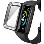 Huawei Band 6 Full Kasa Korumalı Silikon Ekran Koruyucu 09 - Siyah - Huw Band 6