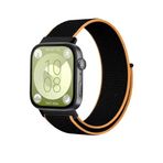 Huawei Fit 4 Hasırlı Cırtcırtlı Kordon (Saat Değildir) - Siyah-Turuncu