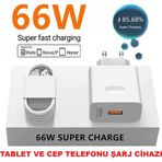 Huawei Honor Mate Nova/P Supercharge 66w + Type C 100 cm Kablo 6A Cep Telefonu Ve Tablet Şarj Cihazı