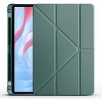 Huawei Honor Pad X9 11.5' Uyumlu Kılıf Zore Tri Folding Kalem Bölmeli Standlı Kılıf, Koyu Yeşil