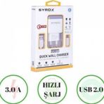 huawei Honor V9 Uyumlu Type-c Girişli Şarj Aleti Cihazı Adaptör+Kablo 3.0A Q32