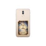 Huawei Mate 10 Lite ile Uyumlu Burç Kartları İkizler Tasarımlı Şeffaf Silikon Kılıf