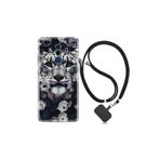 Huawei Mate 10 Pro ile Uyumlu Kılıf Desenli Silikon Boyun Askılı Flowers Snow Leopard 1335