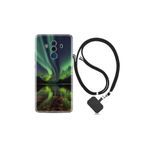 Huawei Mate 10 Pro ile Uyumlu Kılıf Desenli Silikon Boyun Askılı Kuzey Işıkları 1327