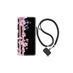 Huawei Mate 10 Pro ile Uyumlu Kılıf Desenli Silikon Boyun Askılı Pink Flowers 3 1393