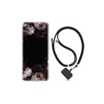 Huawei Mate 10 Pro ile Uyumlu Kılıf Resimli Desenli Silikon Boyun Askılı Dark Flowers 1906
