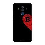 Huawei Mate 10 Pro İle Uyumlu Siyah B-Harfli Touch of Love Desenli Silikon Kılıf