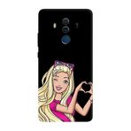 Huawei Mate 10 Pro İle Uyumlu Siyah Barbie Heart Desenli Silikon Kılıf