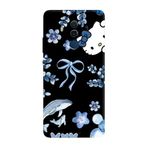 Huawei Mate 10 Pro İle Uyumlu Siyah Blue Flow Kitty Desenli Silikon Kılıf