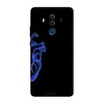 Huawei Mate 10 Pro İle Uyumlu Siyah Blue Heart Desenli Silikon Kılıf
