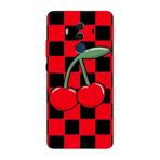 Huawei Mate 10 Pro İle Uyumlu Siyah Cherry Pop Desenli Silikon Kılıf