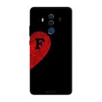 Huawei Mate 10 Pro İle Uyumlu Siyah F-Harfli Touch of Love Desenli Silikon Kılıf