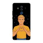 Huawei Mate 10 Pro İle Uyumlu Siyah Golden Heart Desenli Silikon Kılıf
