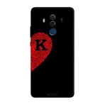 Huawei Mate 10 Pro İle Uyumlu Siyah K Harfli Touch of Love Desenli Silikon Kılıf