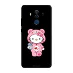 Huawei Mate 10 Pro İle Uyumlu Siyah Kitty Sip Desenli Silikon Kılıf