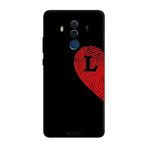 Huawei Mate 10 Pro İle Uyumlu Siyah L-Harfli Touch of Love Desenli Silikon Kılıf