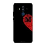 Huawei Mate 10 Pro İle Uyumlu Siyah M Harfli Touch of Love Desenli Silikon Kılıf