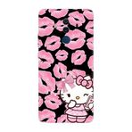 Huawei Mate 10 Pro İle Uyumlu Siyah Pink Kiss Kitty Desenli Silikon Kılıf