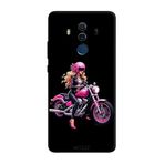 Huawei Mate 10 Pro İle Uyumlu Siyah Pink Rider Desenli Silikon Kılıf