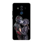 Huawei Mate 10 Pro İle Uyumlu Siyah Ride & Love Desenli Silikon Kılıf