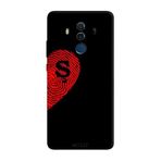 Huawei Mate 10 Pro İle Uyumlu Siyah Ş Harfli Touch of Love Desenli Silikon Kılıf