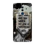 Huawei Mate 10 Pro İle Uyumlu Siyah Who Am I Desenli Silikon Kılıf
