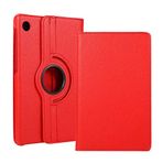 Huawei Mate Pad T10S Fuchsia Dönebilen Standlı ile Uyumlu Kılıf Kırmızı