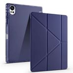 Huawei MatePad 12x ile Uyumlu Kılıf Tri Folding Silikon Kalem Bölmeli Katlanabilir Standlı PU Deri Yumuşak Kapak, Tablet Kılıfı [Akıllı Kapak, Uyku Modlu], 12" inç - Lacivert